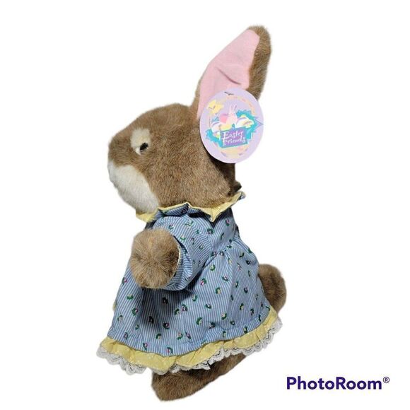 Commonwealth Easter Bunny Plush Rabbit Stuffed Animal Dress Outfit 15" Brown - Picture 8 of 12